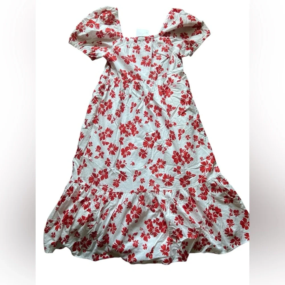 J. Crew Floral Tiered Puff Sleeve Midi Dress | 4 NWT